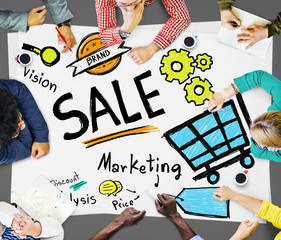 Obraz premium Sale Marketing Analysis Price Tag Branding Vision Share Concept