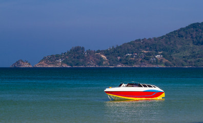Colorful speed boat