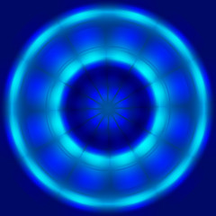 Abstract blue circle spin and move technology background