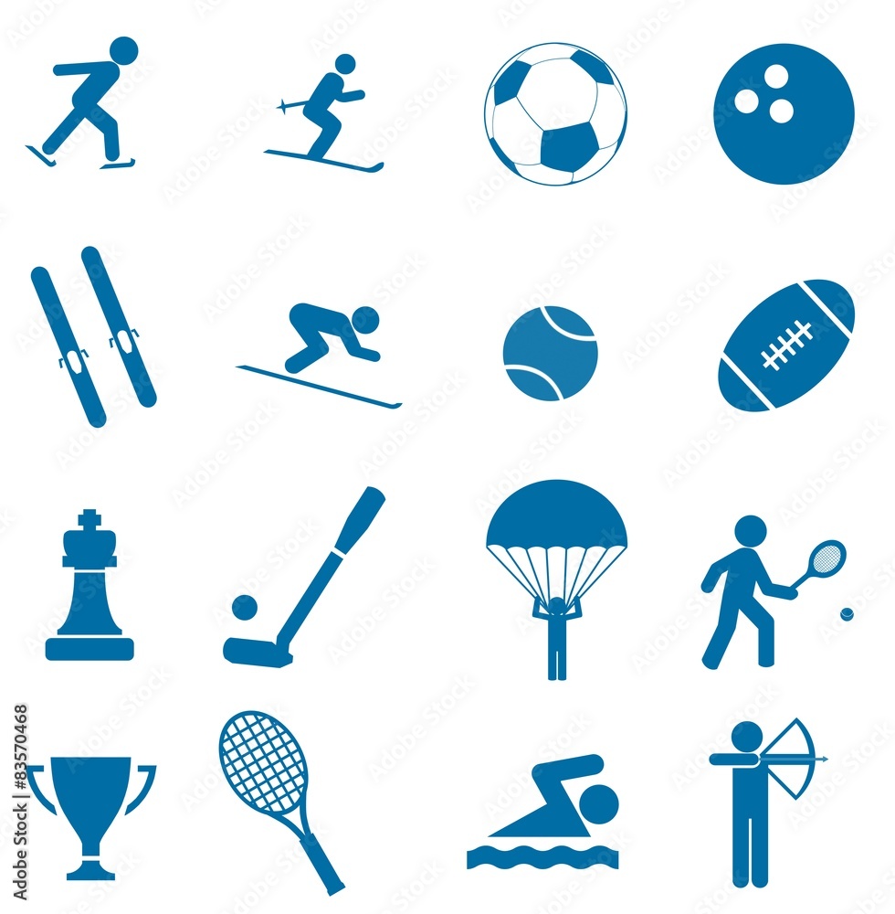 Sticker Sports et loisirs en 16 icônes