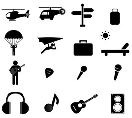 Fototapeta premium Loisirs et vacances en 16 icônes 