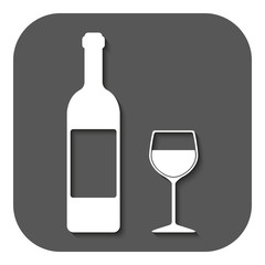 The bottle wine and a glass of drink icon.