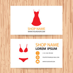 Business card vector background, woman Fashion Store