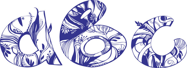 ABC alphabets on white background