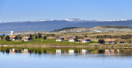 Fototapeta na wymiar Panoramic view of Ushuaia, Patagonia, Argentina.