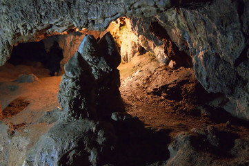 Speleothems in karst cave