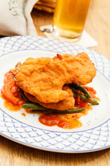 Wiener Schnitzel with vegetables