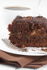 Chocolate cake and coffee