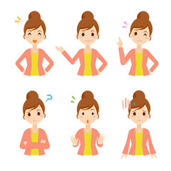 女性　ママ　表情　ポーズ