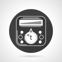 Thermoregulator black round vector icon