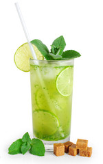 Mojito cocktail with fresh limes