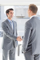 Business colleagues greeting each other