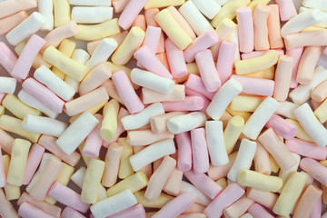 background or texture of colorful mini marshmallows