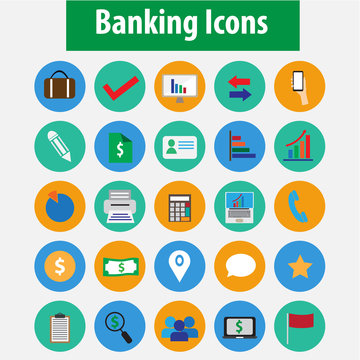 Banking icon set vector.
