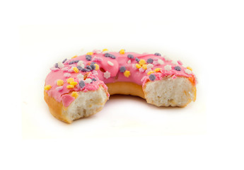 various glazed donuts isolate on white background