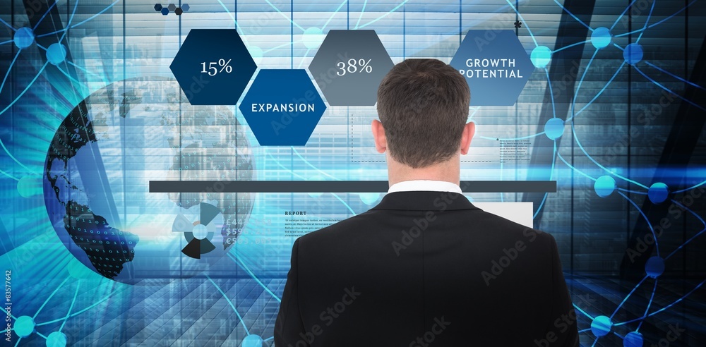 Aufkleber composite image of businessman looking in front of him in suit