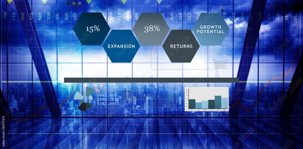 Aufkleber composite image of business interface