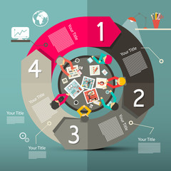 Infographics Vector Template - Layout with Top View