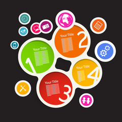 Circle Paper Colorful Infographic Template with Technology Icons