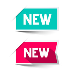 Fototapeta premium New Red and Blue Vector Paper Labels - Stickers