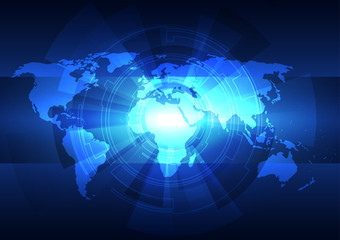 vector digital global technology concept, abstract background