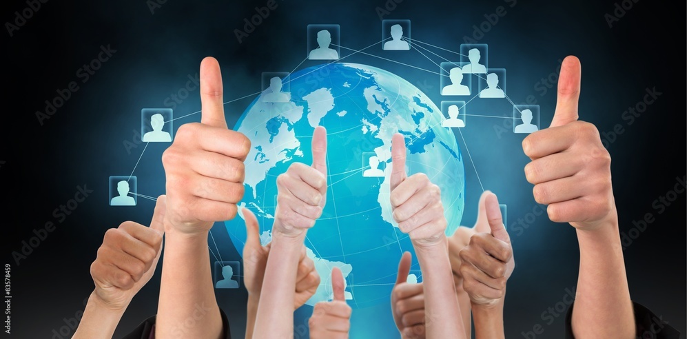 Poster composite image of hands showing thumbs up