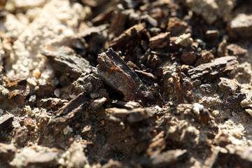 Pile of metal fragments, closeup