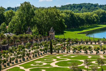 Beautiful Orangerie Parterre in famous Versailles palace. Paris