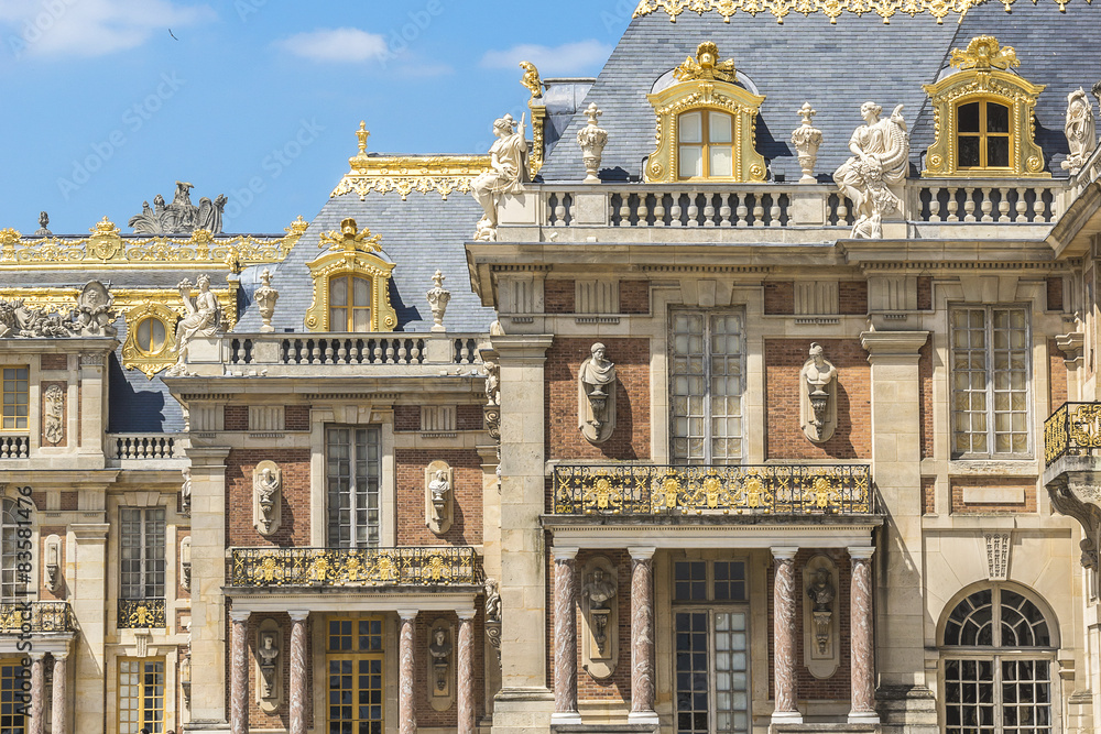 Wall mural architectural fragments of famous versailles palace. paris.