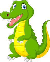 Cartoon cute crocodile