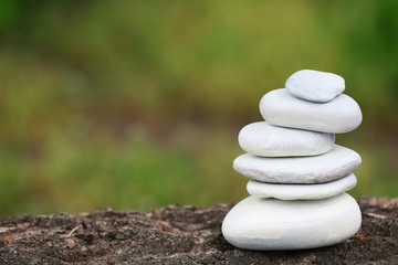 Fototapeta na wymiar Zen stones balance spa outdoors