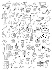 hand drawn education vector set