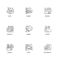 Compositional line icons set.