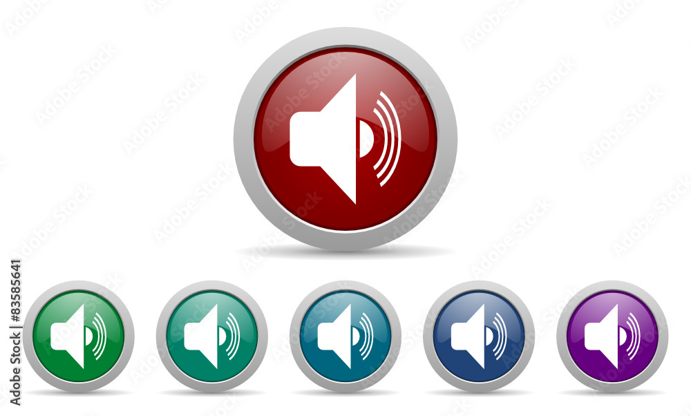 Poster audio vector web icon set