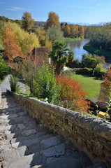 Riverside in the French town