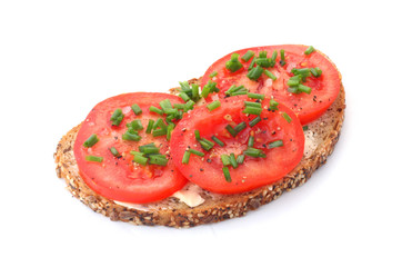 Wholesome Bread with Tomatoes and Chives