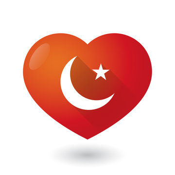 Heart icon with an islam sign