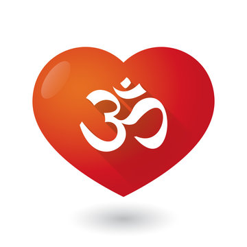 Heart icon with an om sign