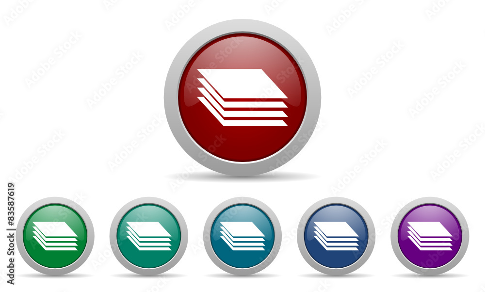 Aufkleber layers vector web icon set