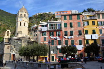 Fototapeta na wymiar Central square of Vernazza, Cinque Terre, Italiy.