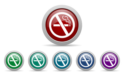 no smoking vector web icons set