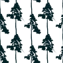 Aluminium Prints Forest seamless pattern with pine tree