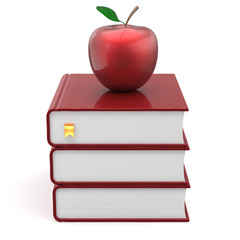 Books apple red index blank textbooks stack education icon