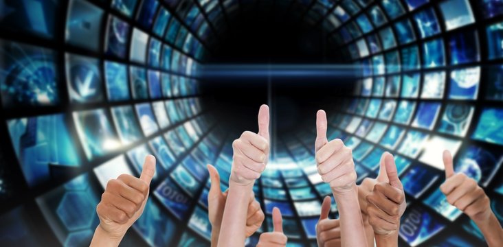 Composite image of thumbsup