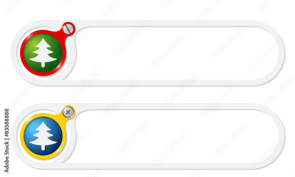 Poster vector buttons for your text and tree symbol