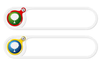 Fototapeta premium Vector buttons for your text and tree symbol