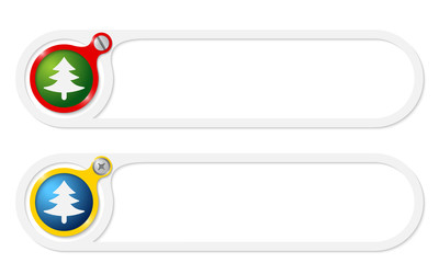 Obraz premium Vector buttons for your text and tree symbol