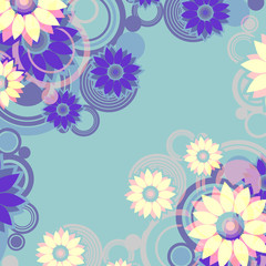 Fototapeta na wymiar blue floral background