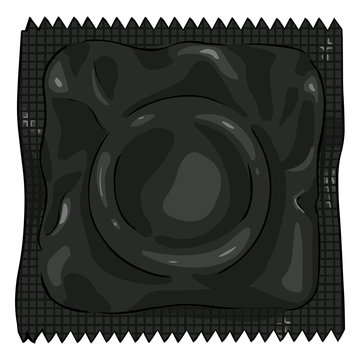 Vector Single Cartoon Condom in Package