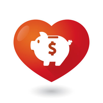 Heart icon with a piggy bank